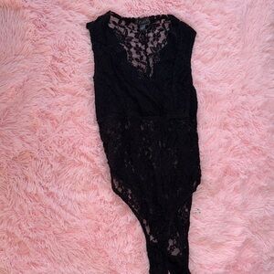 Chic Black Lace Bodysuit